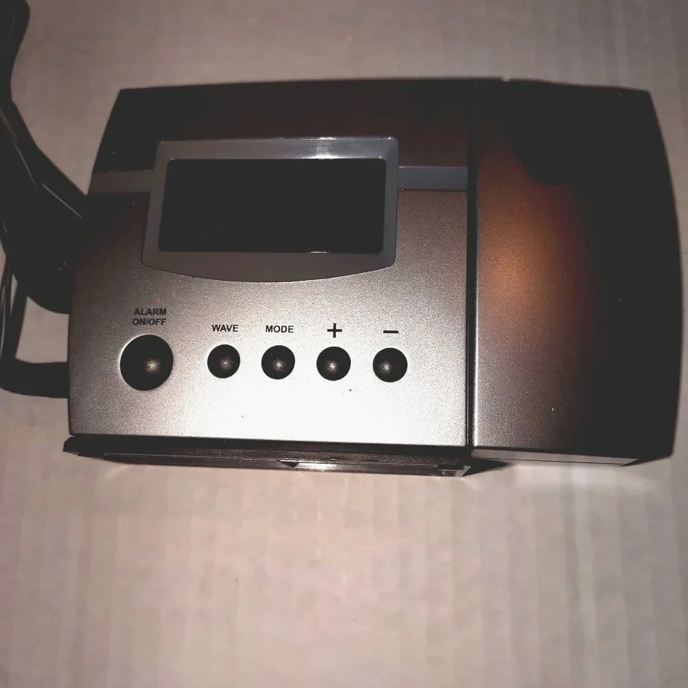 Projection Alarm Clock W/Snooze & Light Feature Silver Finish Includes Adapter